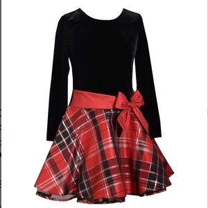 Bonnie Jean Black and Plaid Dress